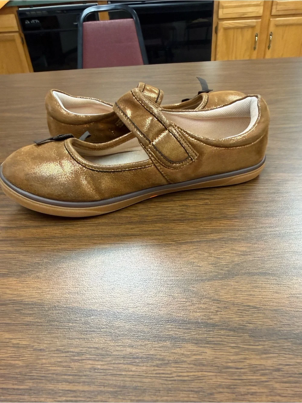 Livie & Luca Cinnamon Shimmer River Eco Mary Jane Shoes Size 2Y EUC